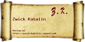 Zwick Katalin névjegykártya